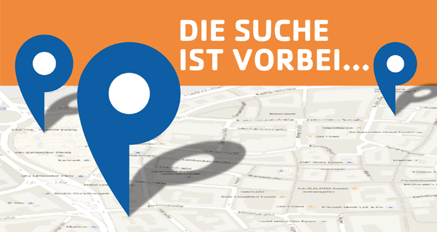 Die Suche ist vorbei... Die Suche ist vorbei - Finden Sie Ihren Parkplatz einfach